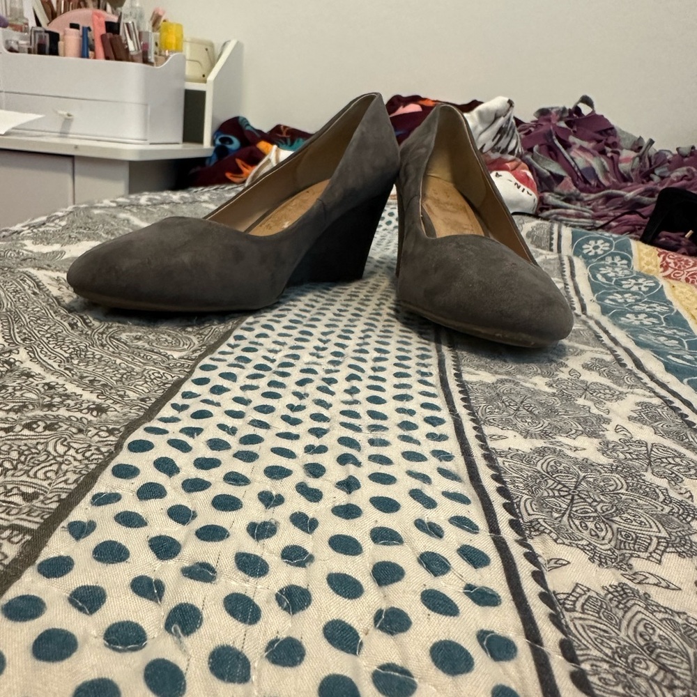 Elegant Gray Women's Wedge Shoes